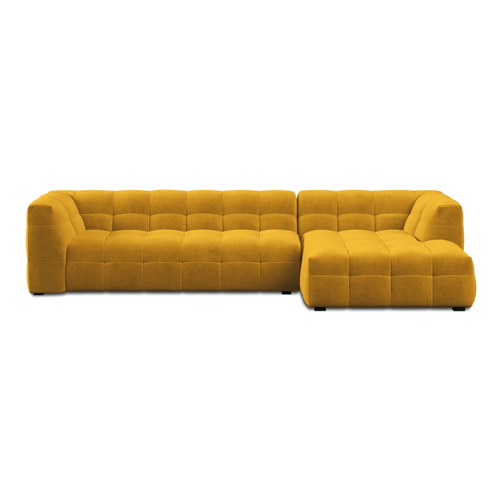 Vesta sárga bársony kanapé, jobb oldali - windsor & co sofas