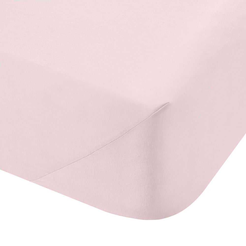 Blush rózsaszín pamut lepedő, 90 x 190 cm - Bianca