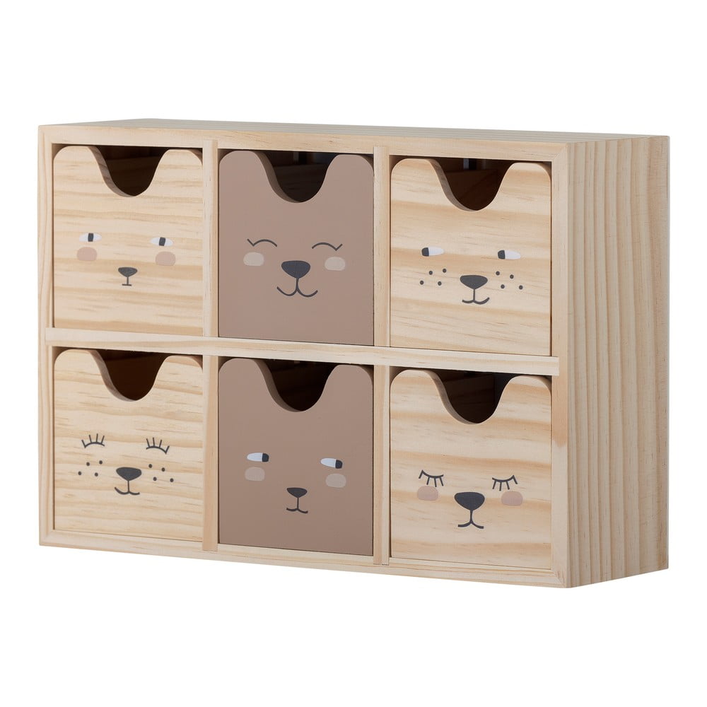 Natúr színű fa játéktároló doboz 27x8x18 cm Calle – Bloomingville Mini
