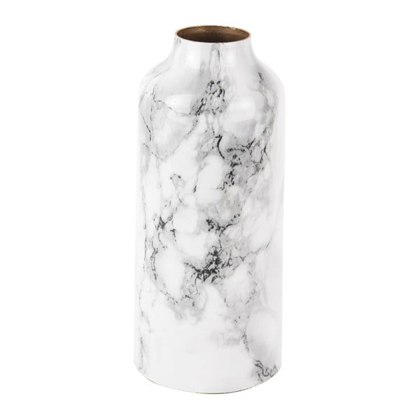Marble fehér-fekete vas váza, magasság 20 cm - PT LIVING