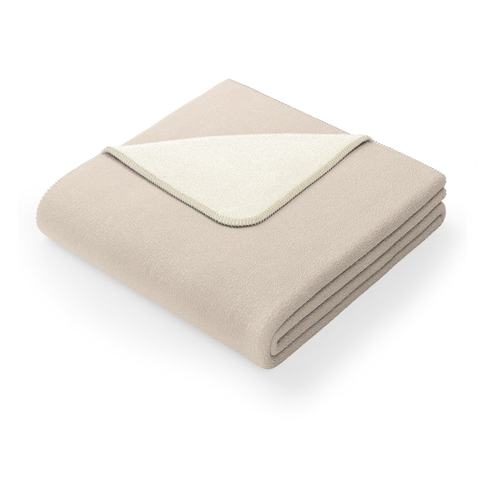 Virkkuu világosbézs pamutkeverék takaró, 150 x 200 cm - AmeliaHome