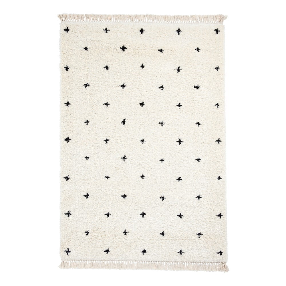 Boho dots fehér-fekete szőnyeg, 120 x 170 cm - think rugs