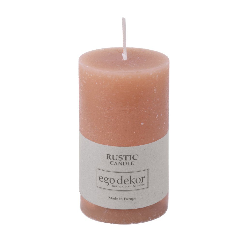 Rust púder rózsaszín gyertya, égési idő 38 óra - Rustic candles by Ego dekor