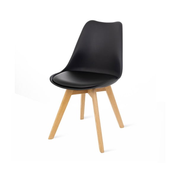 Retro 2 db fekete szék, bükkfa lábakkal - Bonami Essentials