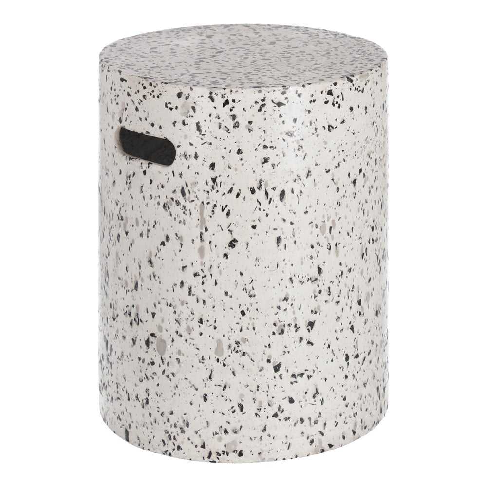 Jenell fehér beton kerti tárolóasztal, ⌀ 35 cm - kave home