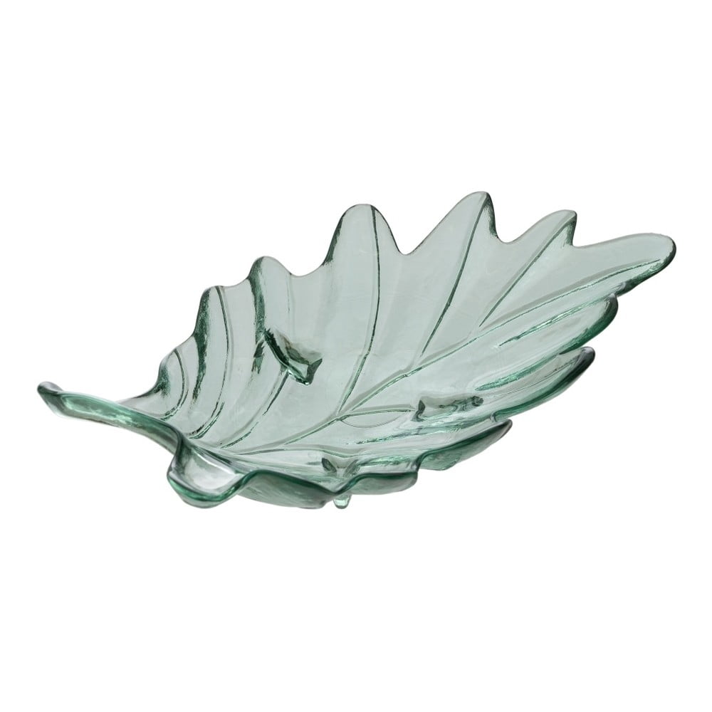Üveg dekoratív tálca 19,5x35 cm Leaf – Ixia