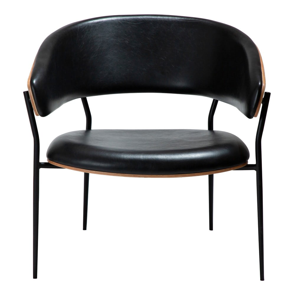 Fekete bőrutánzat fotel crib – dan-form denmark