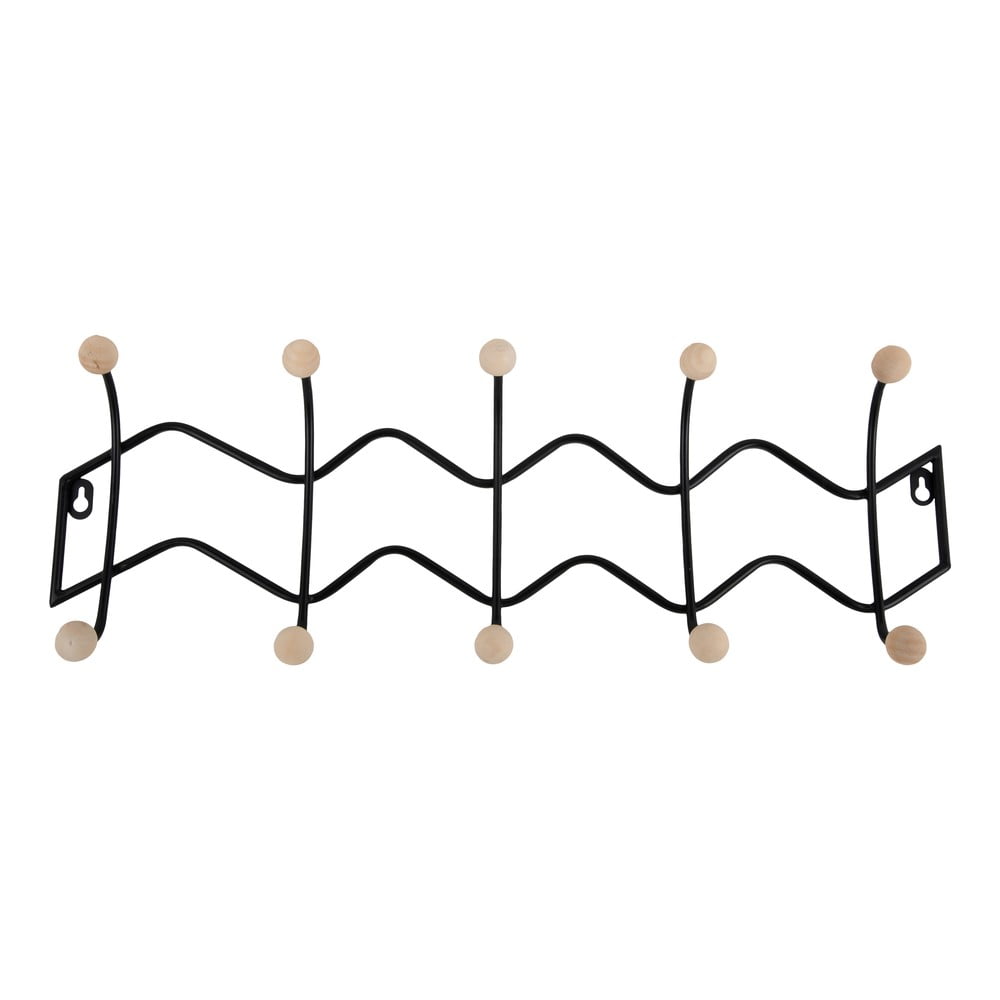 Fekete fém fali fogas 61 cm Zig Zag – PT LIVING