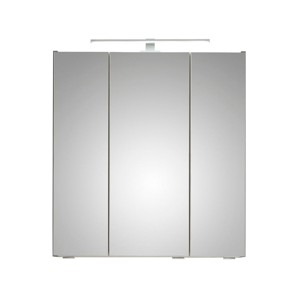 Szürke függő fürdőszoba szekrény tükörrel 65x70 cm set 357 - pelipal