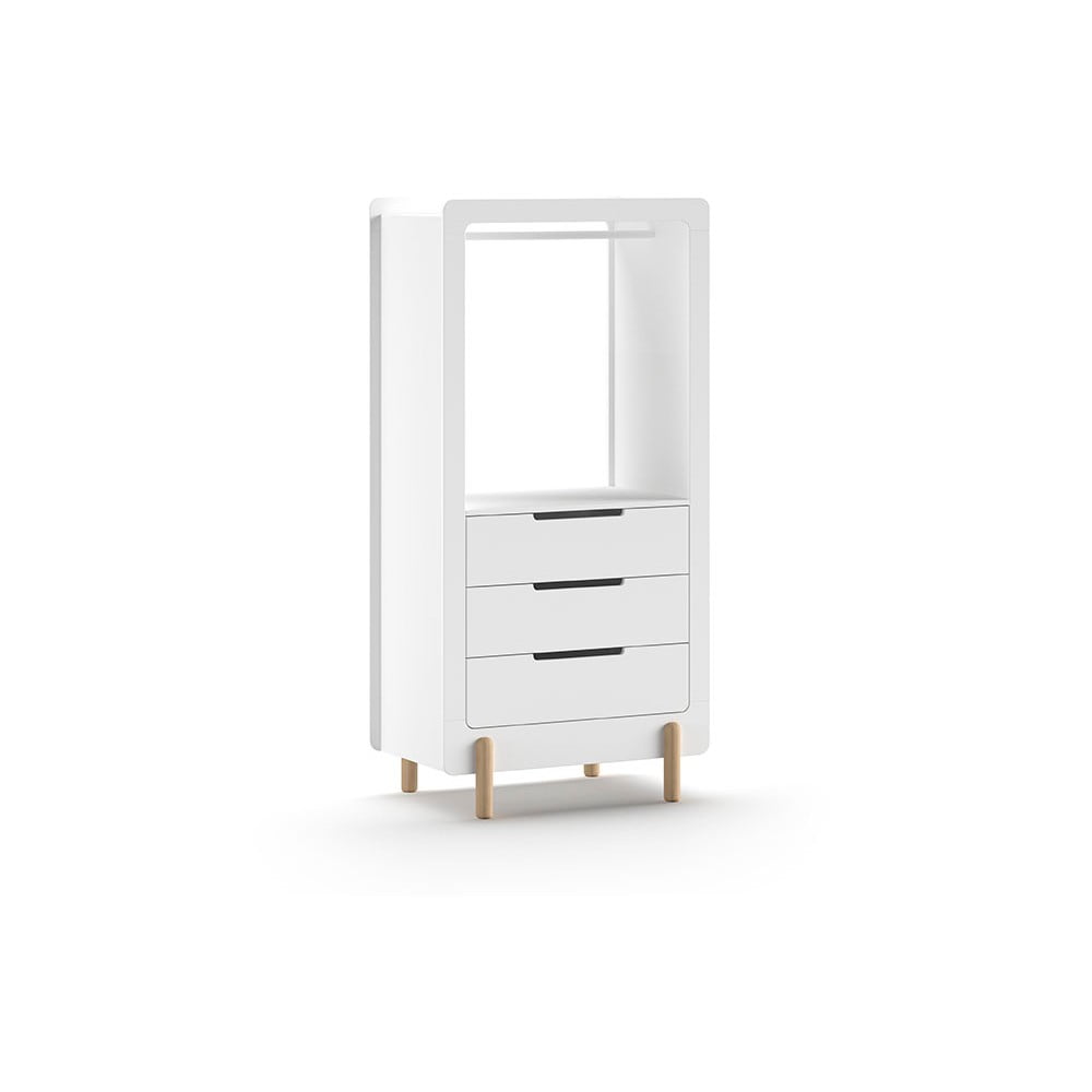 Fehér nyitott gyerek ruhásszekrény 88x180x57 cm Smile – Vipack