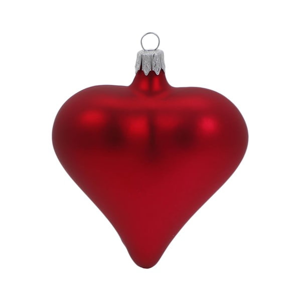3 db-os piros üveg szívalakú karácsonyi dísz készlet - Ego Dekor