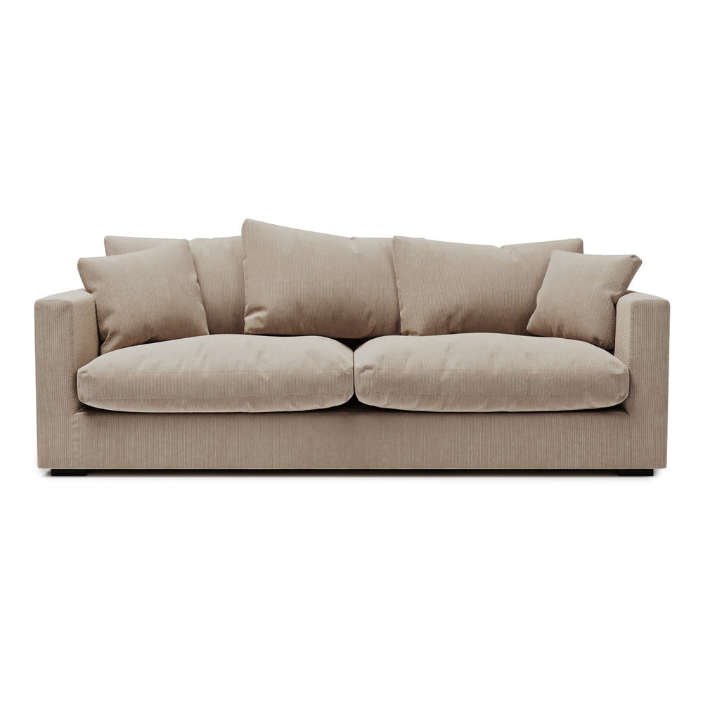 Krémszínű kordbársony kanapé 220 cm comfy – scandic