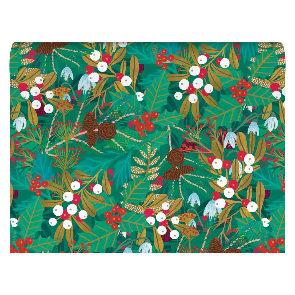 Csomagolópapír szett karácsonyi mintával 5 db-os 69,5x48,5 cm Winter Foliage – Roger la Borde