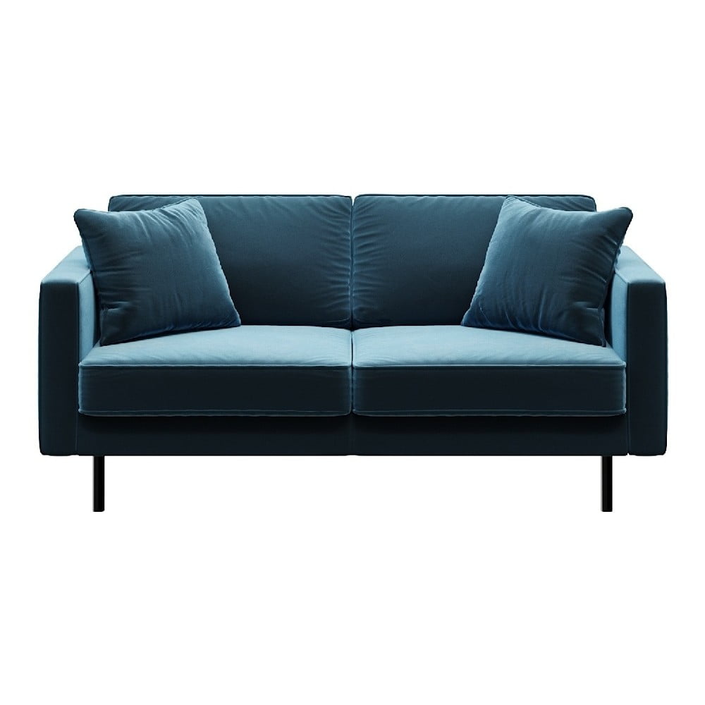 Kék bársony kanapé 167 cm kobo – mesonica