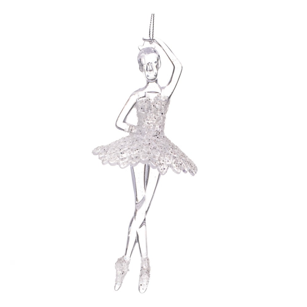 Ezüst színű balerina függő dekor, 17 cm - Dakls