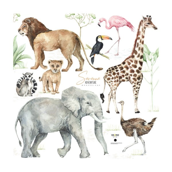 Savanna gyerek falmatrica állatmotívummal, 70 x 70 cm - Dekornik
