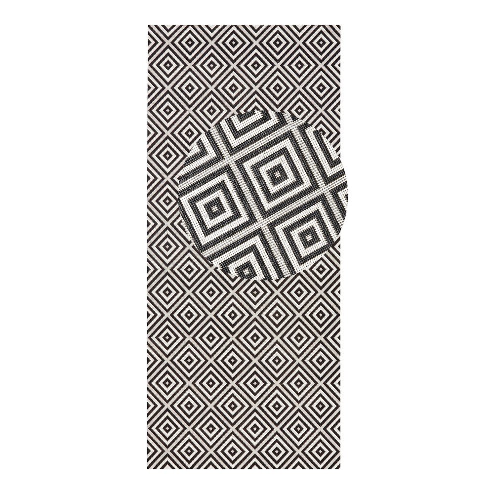 Karo fekete-fehér kültéri futószőnyeg, 80 x 200 cm - NORTHRUGS