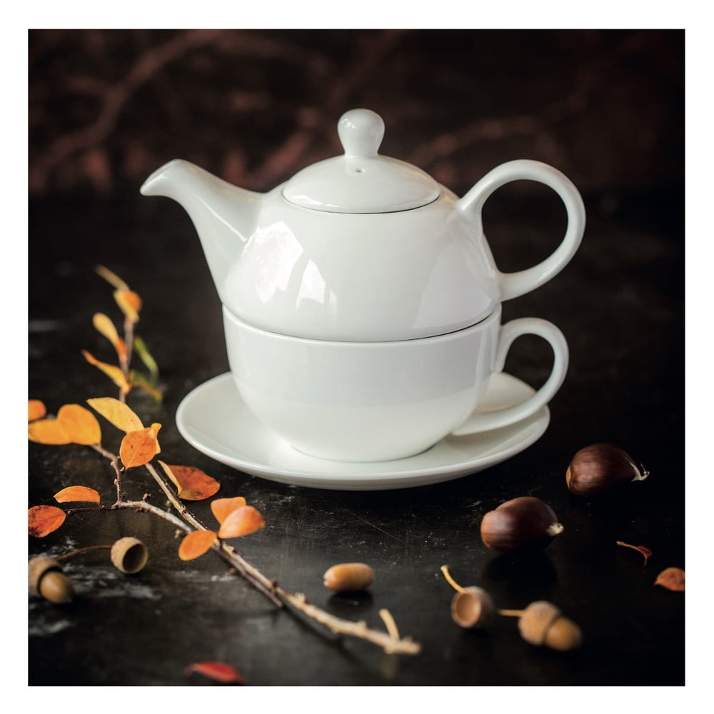 Basic fehér porcelán teáskanna és csésze - Maxwell & Williams