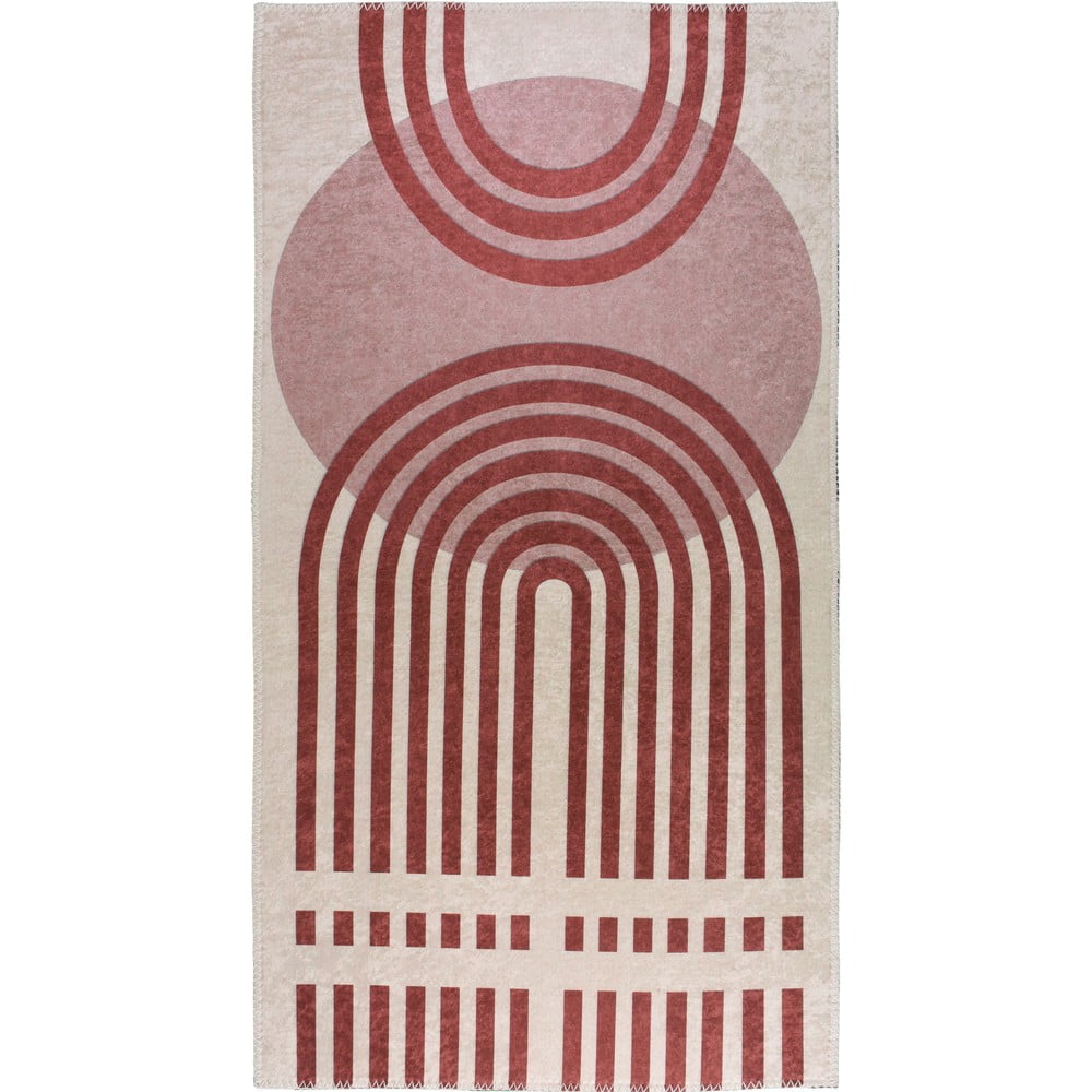 Piros-fehér mosható szőnyeg 80x150 cm – Vitaus