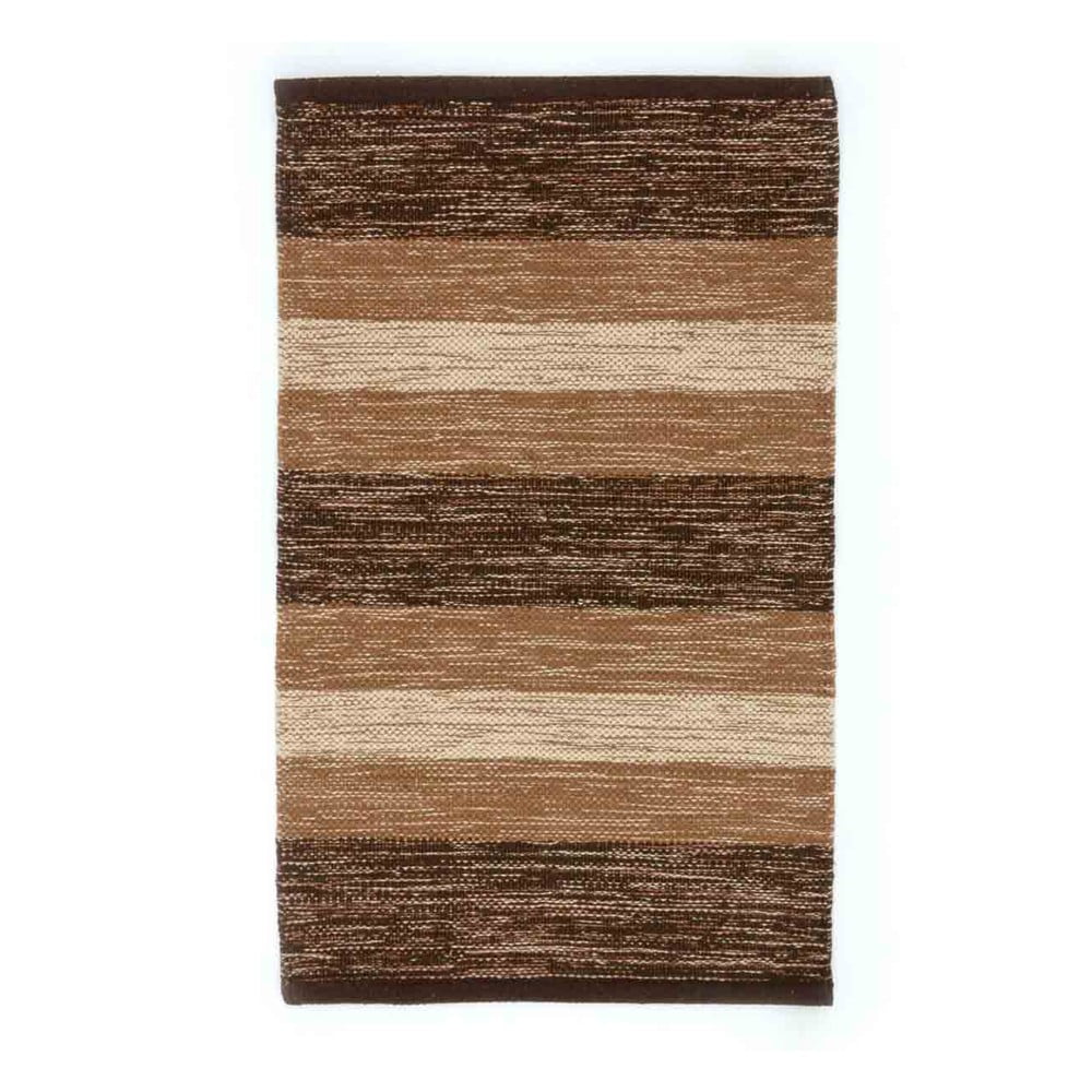Happy barna-bézs pamut szőnyeg, 55 x 110 cm - Webtappeti
