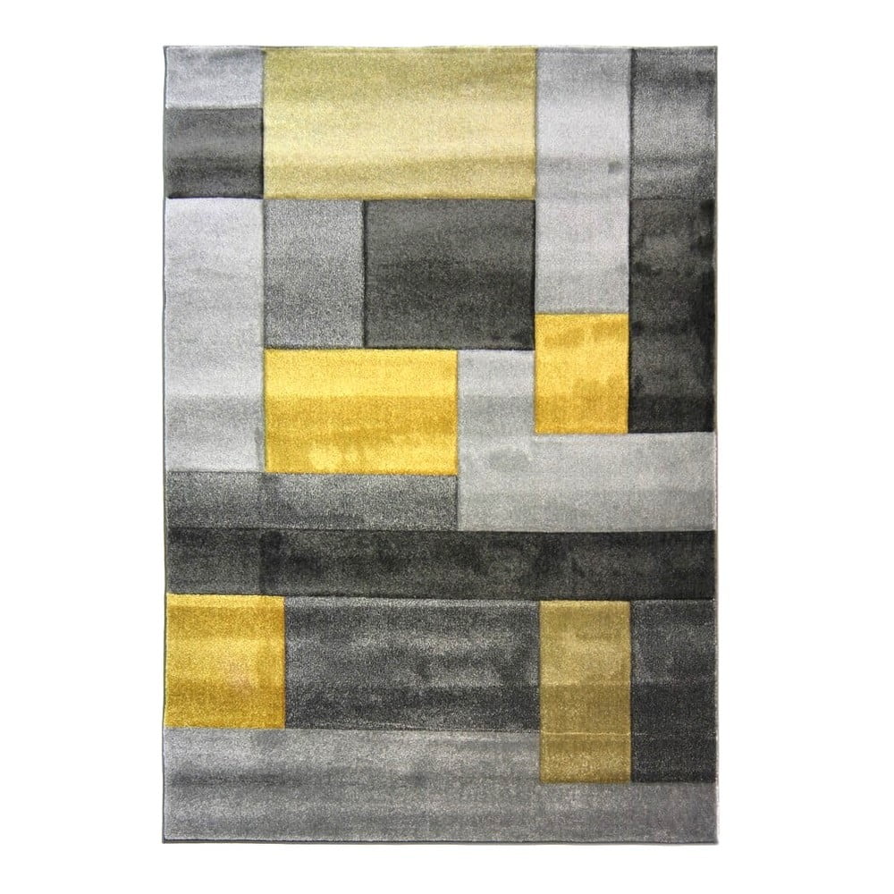 Cosmos szürke-sárga szőnyeg, 160 x 230 cm - flair rugs