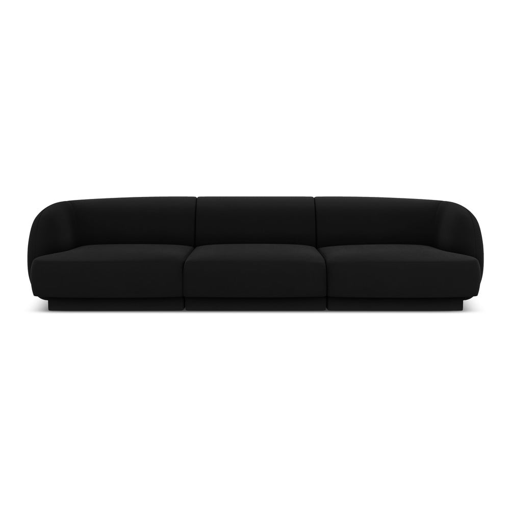 Fekete bársony kanapé 259 cm Miley - Micadoni Home