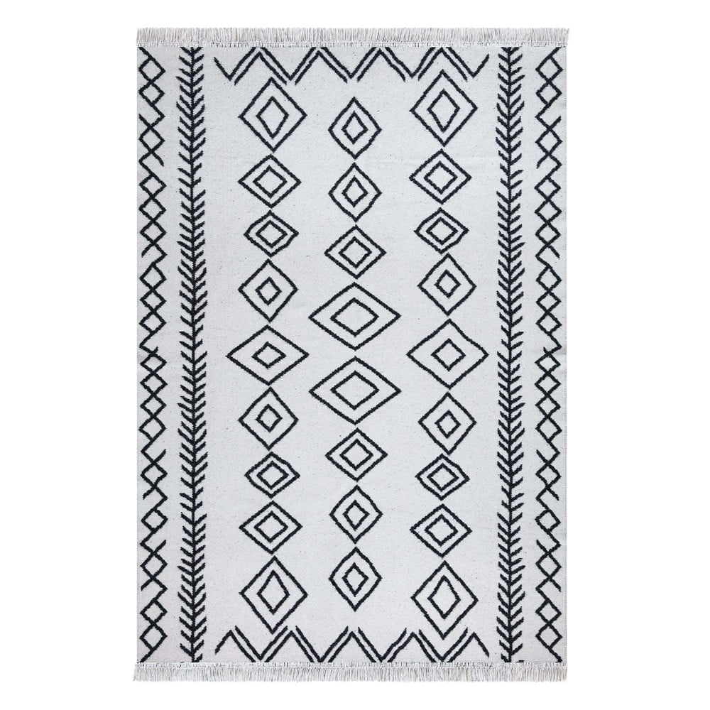 Oyo concept duo fehér-fekete pamut szőnyeg, 160 x 230 cm - oyo home