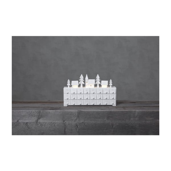 Yuletide fehér világító adventi naptár, hosszúság 38 cm - Star Trading