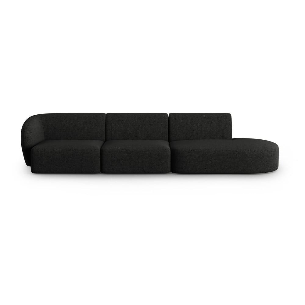 Fekete kanapé 302 cm shane – micadoni home