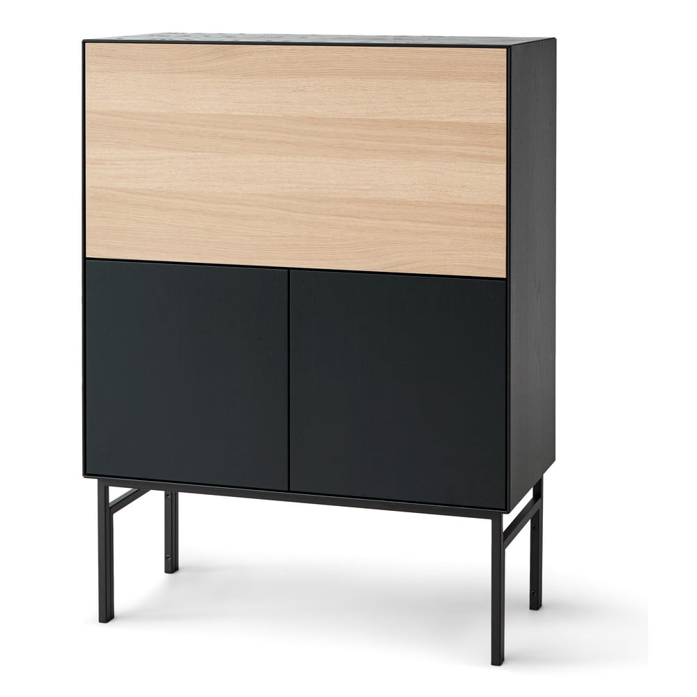 Hammel furniture fekete bortároló szekrény 91x111 cm - edge - hammel