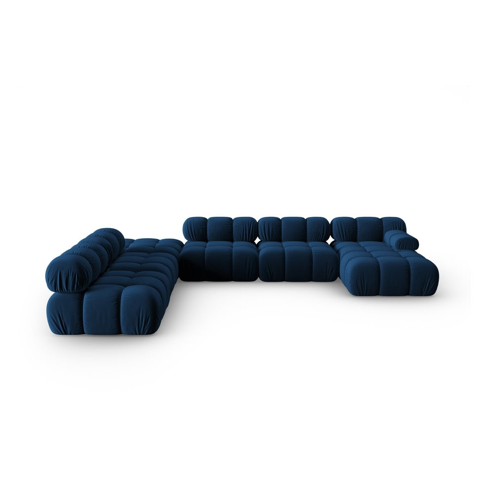 Kék bársony kanapé 379 cm bellis – micadoni home