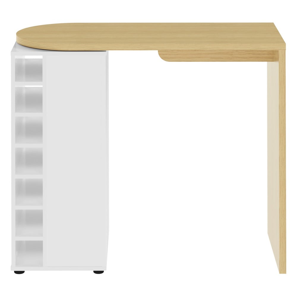 Bárasztal tölgyfa dekoros asztallappal 110x50 cm Roll - TemaHome