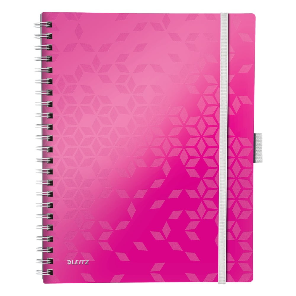 Rózsaszín hordozható vonalas jegyzetfüzet, 80 lap - Leitz