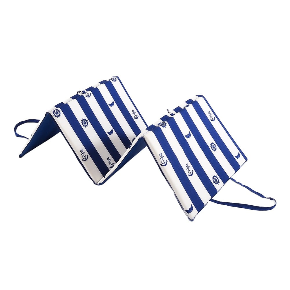 Fehér-kék kerti székpárna napozóágyra 49x137 cm Stripes – B.E.S.