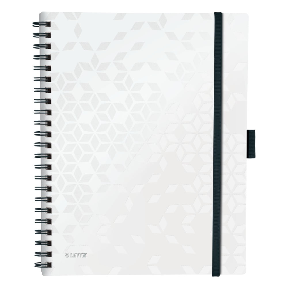 Fehér hordozható vonalas jegyzetfüzet, 80 lap - Leitz