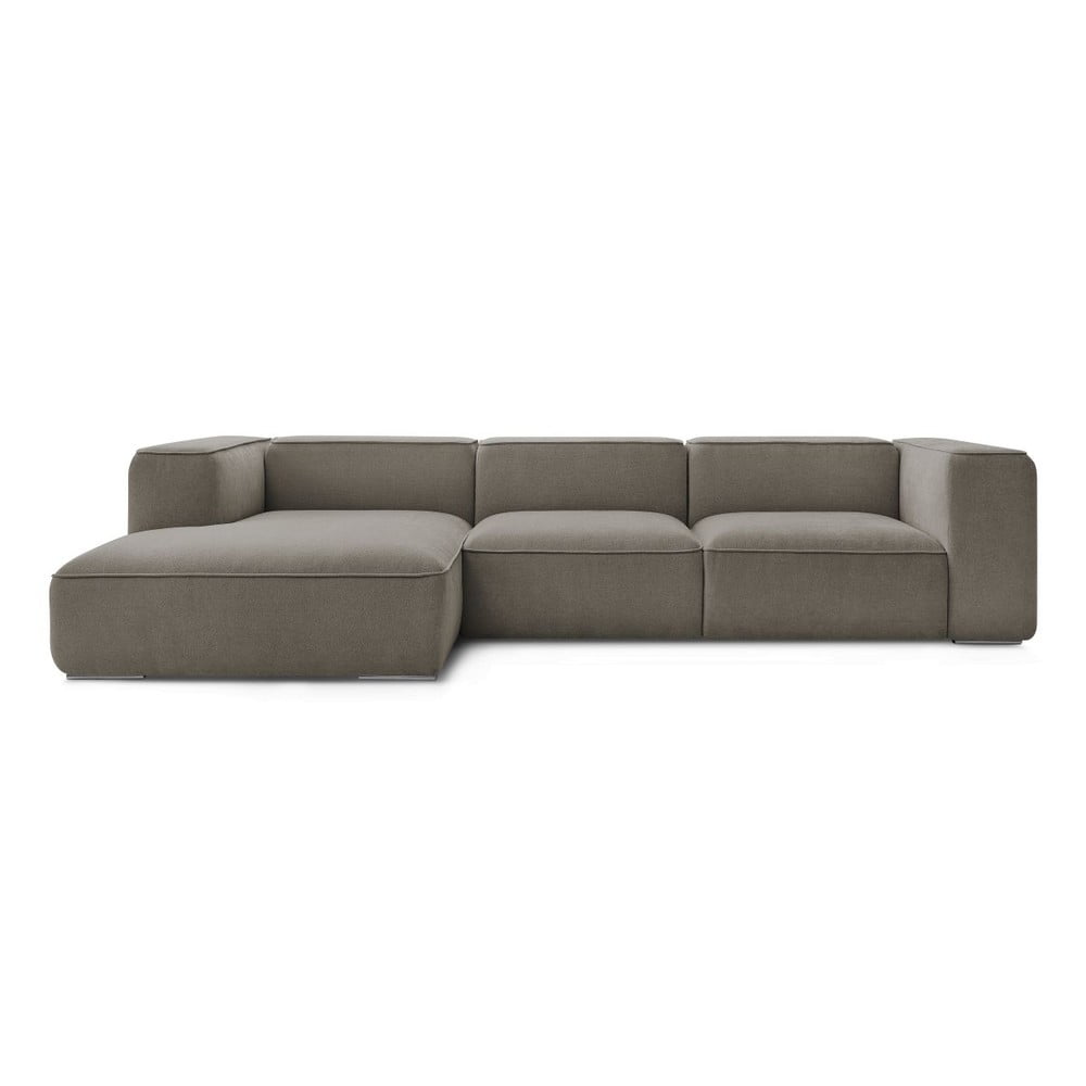 Szürkésbarna buklé sarokkanapé (bal oldali) Zephyr – Bobochic Paris