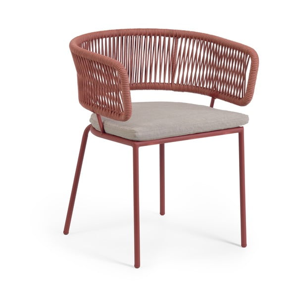Nadin acélszerkezetű kerti szék barna húrozással - Kave Home