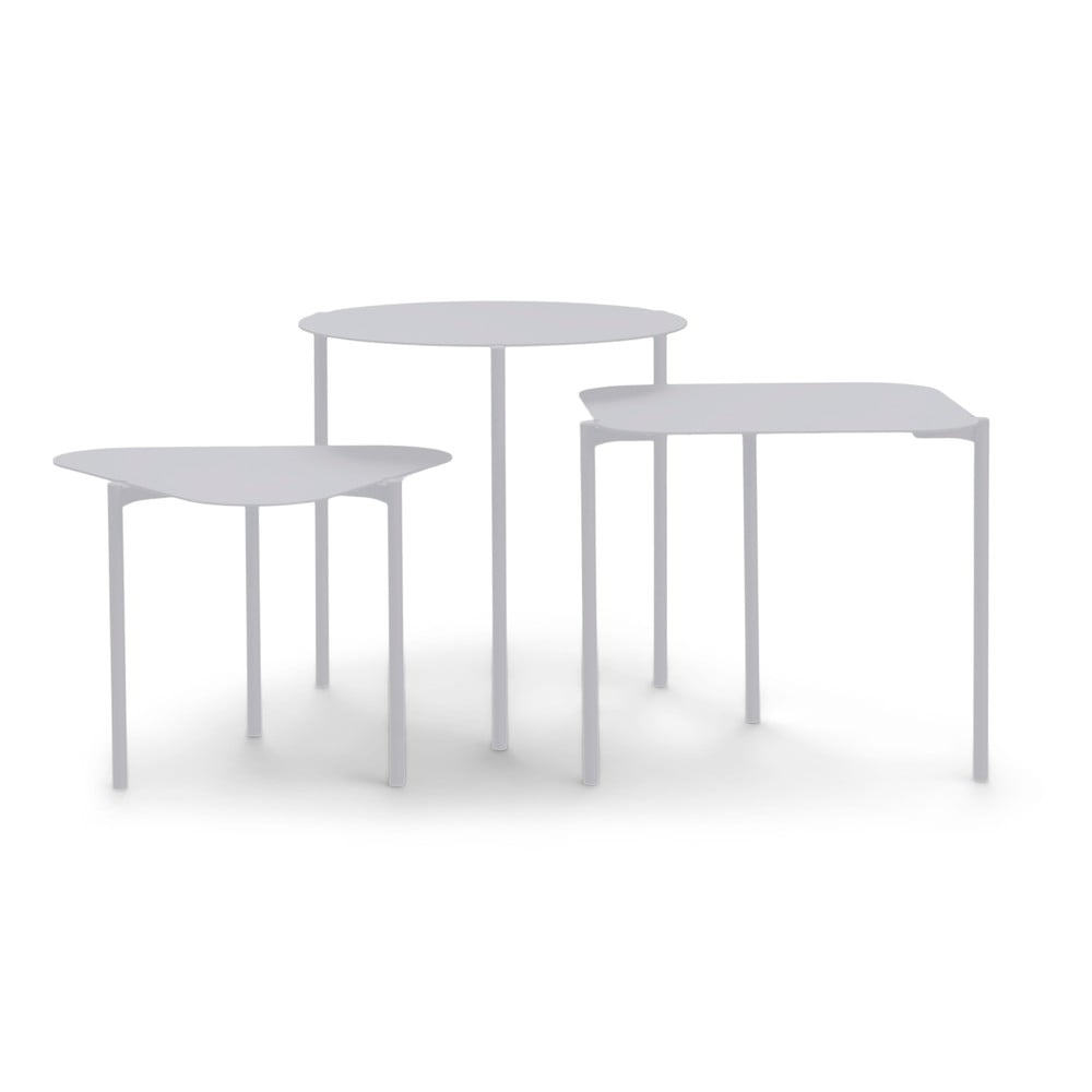 Fém kerek tárolóasztal szett 3 db-os 46.5x46.5 cm do-re-mi – spinder design