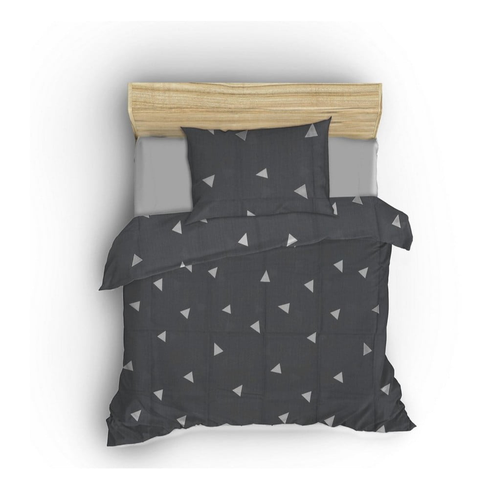 Szürke egyszemélyes ágyneműhuzat 140x200 cm Üçgen – Mijolnir