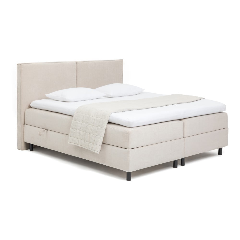 Bézs ágyneműtartós boxspring ágy 160x200 cm Elva Bold – Bonami Selection