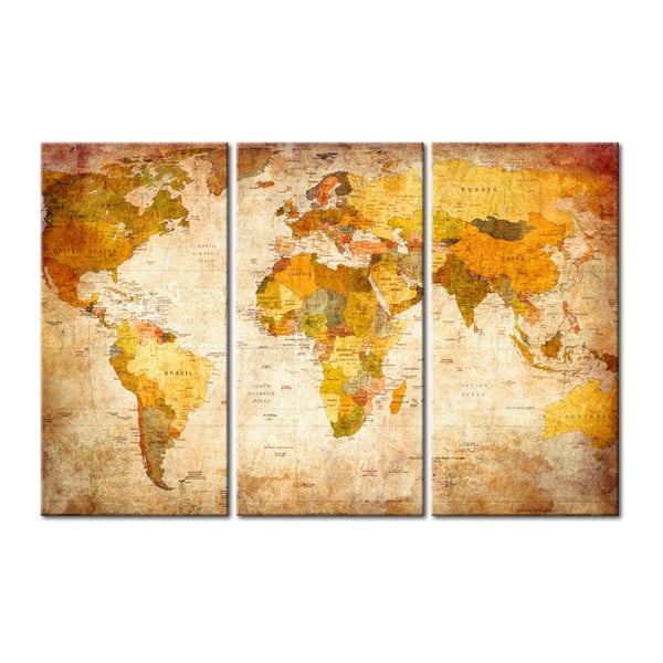 Antique Travel többrészes fali világtérkép, 90 x 60 cm - Bimago