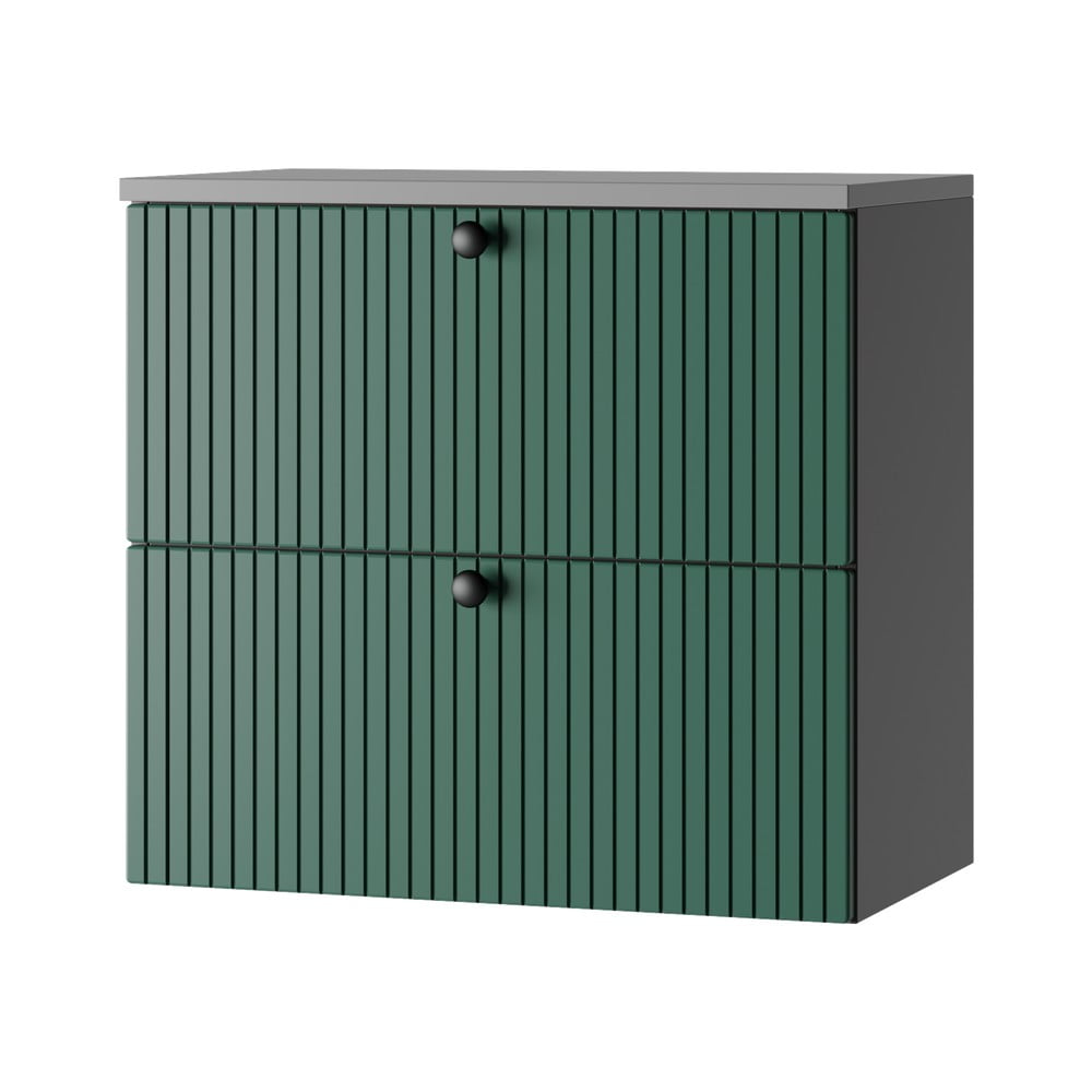 Zöld-antracitszürke alacsony fali mosdó alatti szekrény 61,5x60 cm Asti – STOLKAR