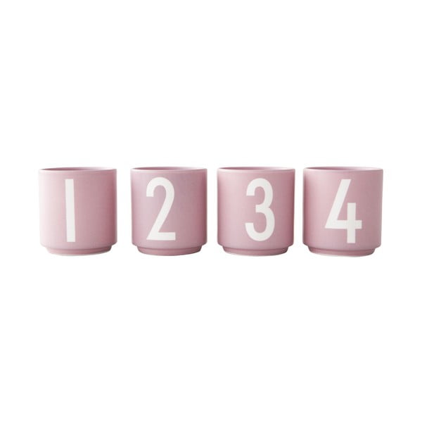 4 db-os rózsaszín műporcelán bögre szett, 0,5 l - Design Letters,