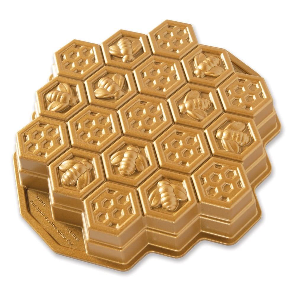 Bee méhsejt alakú aranyszínű sütőforma, 2,4 l - Nordic Ware