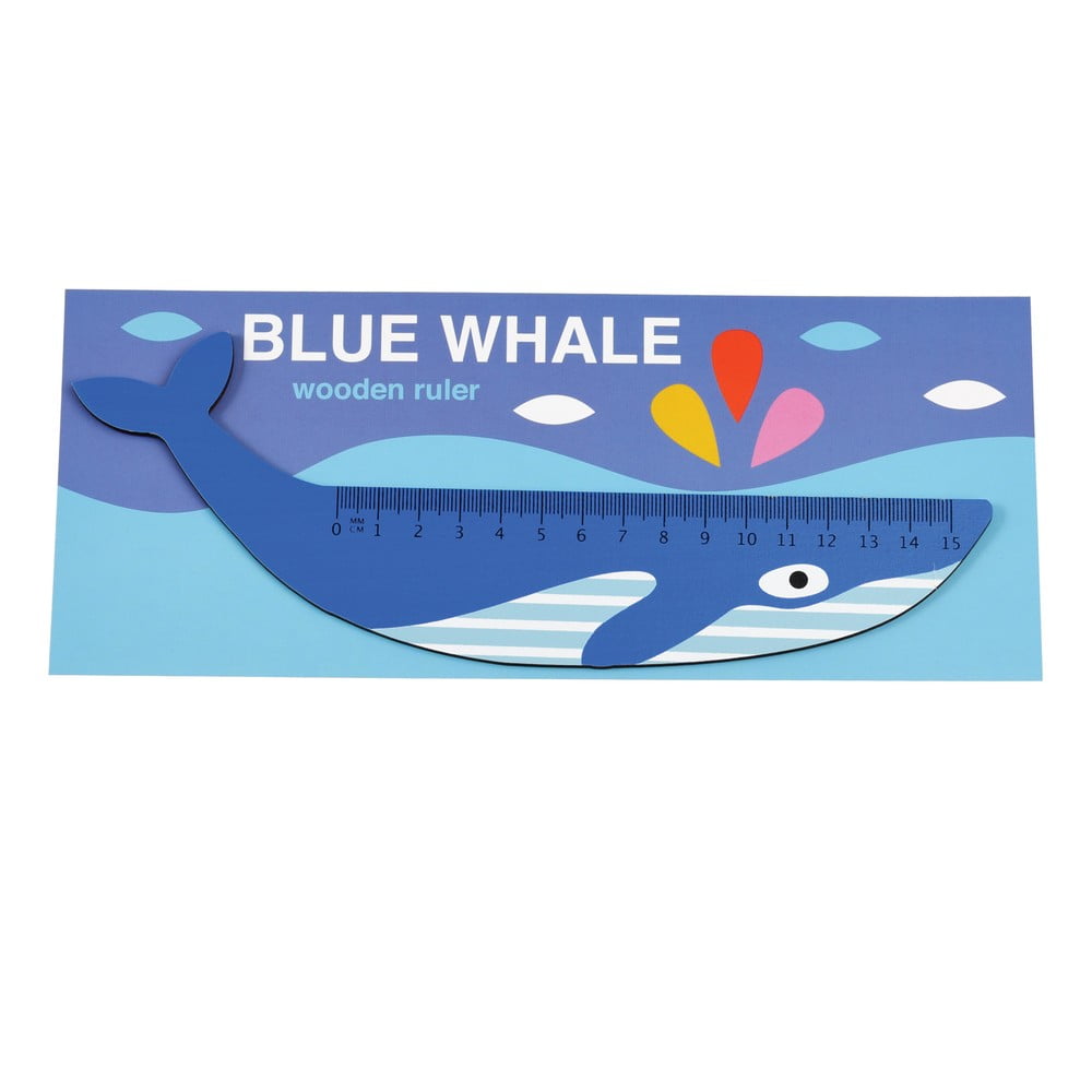 Blue Whale bálna alakú fa vonalzó - Rex London
