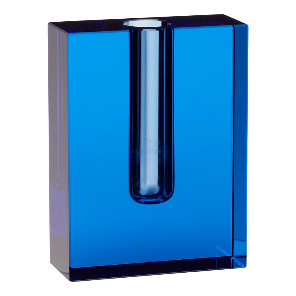 Sena kék üveg váza, magasság 12 cm - hübsch