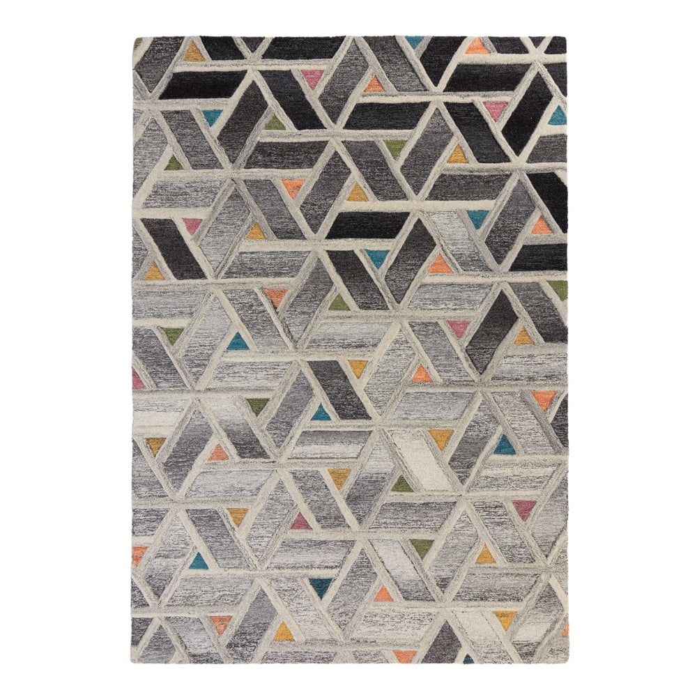 River szürke gyapjú szőnyeg, 160 x 230 cm - Flair Rugs