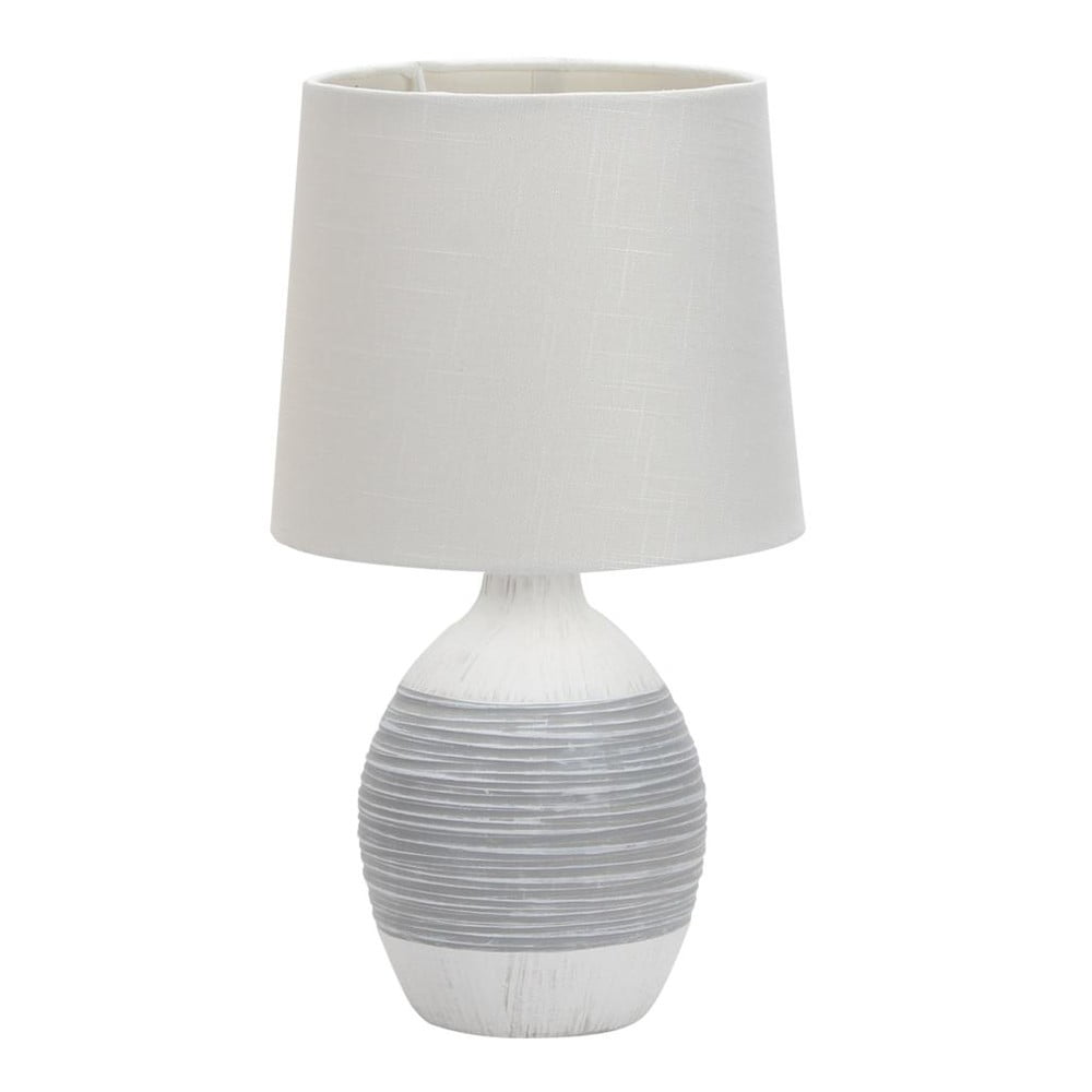 Világosszürke asztali lámpa textil búrával (magasság 35 cm) Ambon – Candellux Lighting