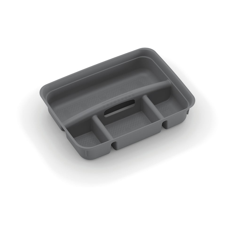 Szürke műanyag tárolódoboz elosztó 35,5x26,5x8,5 cm K Latch Box – KIS