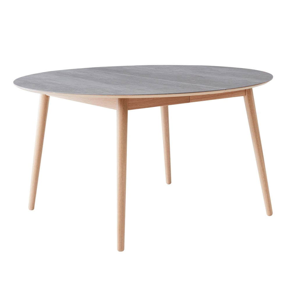 Kerek bővíthető étkezőasztal kerámia asztallappal és hosszabbító asztallappal ø 135 cm Meza – Hammel Furniture